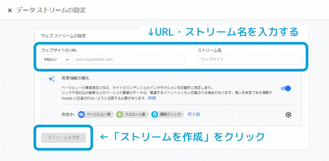 Google　アナリティクス設定画面